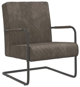 Cadeira cantilever veludo cinzento-claro
