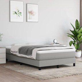 Estrutura de cama sem colchão 120x200 cm tecido cinzento-claro