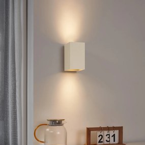 Candeeiro de Parede Moderno Bege GU10 50mm Quadrado 2 Luzes - Sandy