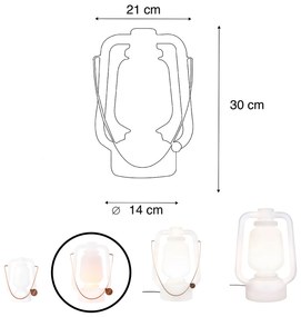 LED Candeeiro de mesa recarregável 30cm IP44 branco - STORM Small Design,Moderno