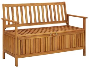 vidaXL Banco de arrumação para jardim 120 cm madeira de acácia maciça