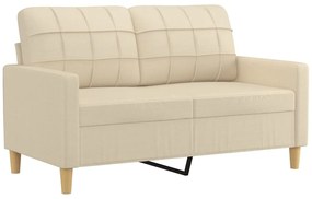2 pcs conjunto de sofás com almofadas tecido cor creme