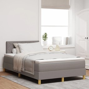 Cama Box Spring com Colchão Taupe 120x200 cm Tecido
