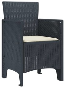 Cadeiras de Jardim 2 pcs Antracite 53 x 49 x 85 cm