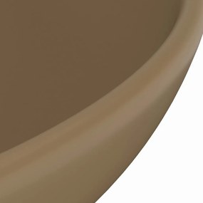 Lavatório WC luxuoso redondo 32,5x14cm cerâmica creme mate