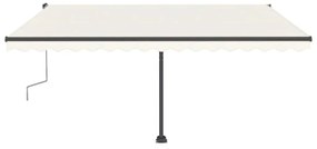 Toldo retrátil manual independente 400x300 cm cor creme