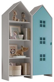 Conjunto 1 armario Guarda Roupa infantil + estante infantil coleção CASAMI Branco e Azul