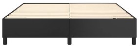 Estrutura de cama 180x200 cm couro artificial preto