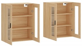 Móveis de parede 2 pcs derivados de madeira carvalho sonoma