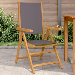 vidaXL Cadeiras de jardim 2 pcs acácia maciça e tecido antracite