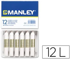 Lápis de Cera Manley 12 Unidades Branco