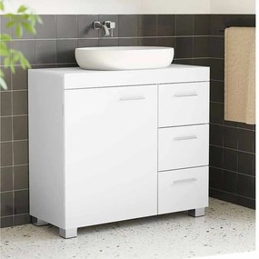 Armário Casa de Banho sob Lavatório (NÃO INLCUÍDO)com 3 gavetas grandes 30 x 70 x 64 cm branco