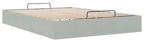 Otomano Bed Frame No Colchão Cinzento Claro 140x190 cm Veludo