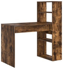 Secretária com Armazenamento Castanho Fumado 113x54x120 cm Madeira Eng
