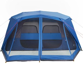 Tenda familiar 10 pessoas libertação rápida impermeável azul