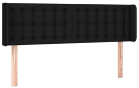 Cabeceira de cama c/ luzes LED tecido 147x16x78/88 cm preto