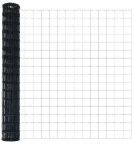 Cerca Euro com 7 Postes 1.6x10 m de Aço Galvanizado Cinza
