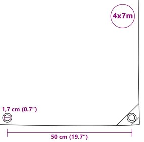 Lona 650 g/m² 4x7 m branco