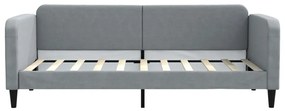 Sofá-cama com gavetão 90x190 cm tecido cinzento-claro