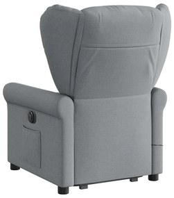Poltrona reclinável massagens tecido cinzento-claro