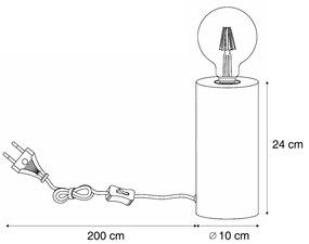 Candeeiro de mesa moderno preto 24cm - Cylinder Moderno