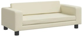 Cama para cães com extensão 100x50x30 cm couro artificial creme