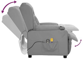 Poltrona de massagens elétrica couro artificial cinzento
