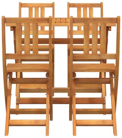 Conjunto de Bistro de Jardim de 4 Peças vidaXL de Madeira Maciça de Ac