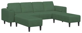 vidaXL Sofá Verde Escuro 250 x 188 x 76 cm Tecido de Veludo Cotele