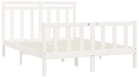 Estrutura de cama king 150x200 cm pinho maciço branco