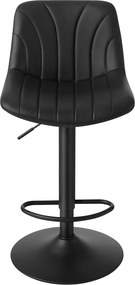 Conjunto de 2 bancos de bar, altura ajustável entre 88 e 108 cm em couro sintético PU pretos