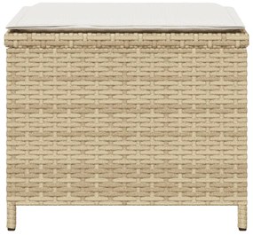 Bancos de jardim com almofadões 4 pcs 41x41x36 cm vime PE bege
