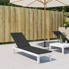 vidaXL Almofadão para cadeira de terraço (75+105)x50x4 cm preto