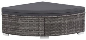 6 pcs conjunto lounge de jardim c/ almofadões vime PE cinzento