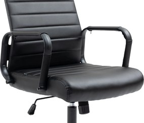 Cadeira de escritório Columbus em couro sintético Preta