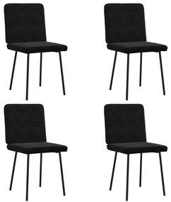 Cadeiras de jantar 4 pcs veludo preto