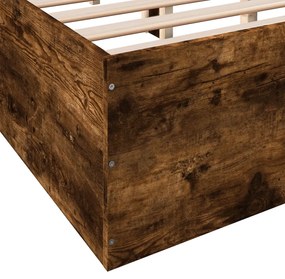 Estrutura de cama 135x190 cm derivados madeira carvalho fumado