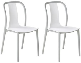 Conjunto de 2 cadeiras de jardim branco e cinzento SPEZIA Beliani