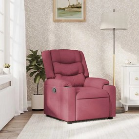 vidaXL Poltrona reclinável tecido vermelho tinto