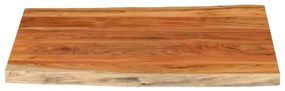 Tampo de mesa retangular borda viva 90x80x3,8 cm acácia maciça