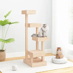 vidaXL Árvore para gatos 45,5x49x103 cm madeira de pinho maciça