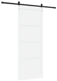 Porta de Correr vidaXL com Conjunto de Hardware Branco 93x232 cm Madei