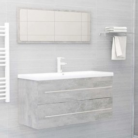 vidaXL 2 pcs conj. móveis casa banho derivados madeira cinza cimento