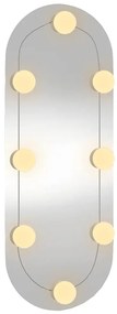 Espelho de parede oval com luzes LED 20x50 cm vidro