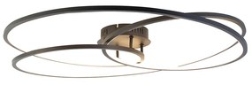 Candeeiro de teto preto 78 cm com LED regulável em 3 níveis - Rowin Design