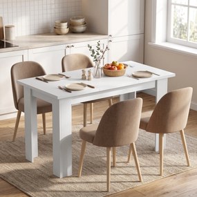 Mesa de Jantar com Tampo Elevável (CADEIRAS NÃO INCLUIDAS), 120 x 60 x 75,5 cm, Arrumação Oculta, Branco