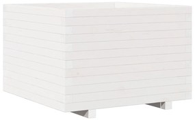 Vaso de jardim 70x70x49,5 cm madeira de pinho maciça branco