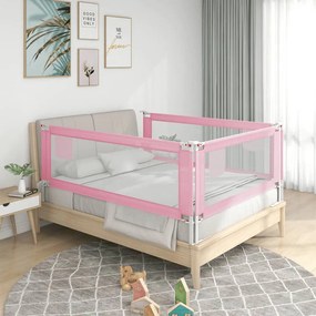 10203 vidaXL Barra de segurança p/ cama infantil tecido 160x25 cm rosa