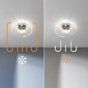 Ventoinha de teto EnergySilen LampAero 600 Natur WhiteWood  de design com motor DC, com uma potência de 20 W