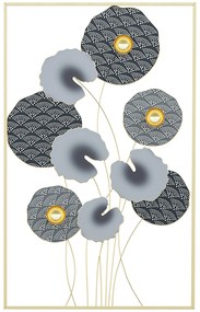 HOMCOM Decoração de Parede de Metal de Folhas de Lótus 3D Arte de Parede Suspensa para Sala de Estar Escritório 50x80cm Multicor | Aosom Portugal